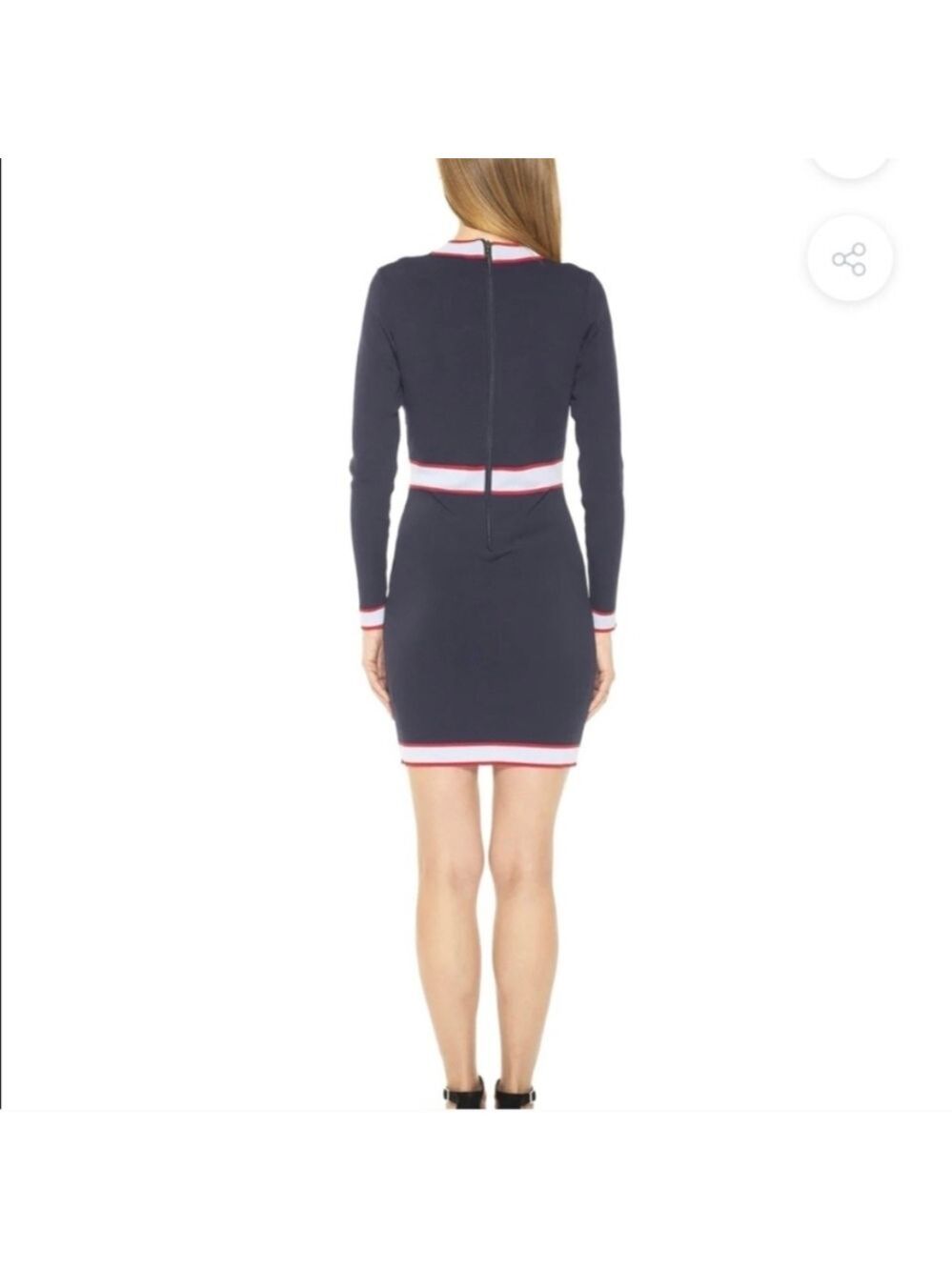Alexia Admor Betty Red, Lte Blue & Navy color block knit dress Size Medium EUC - Picture 2 of 10